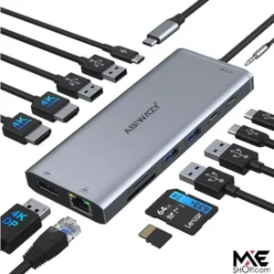 Abiwazy 14-in-1 USB-C Hub HDMI, USB-A USB-C PD, Network Rj-45, SD Card Reader